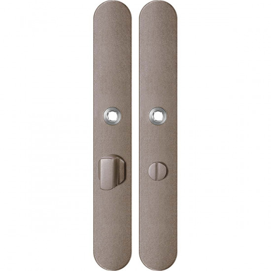 GPF1170.A3 LANGSCHILD AFGEROND WC57/5 GROTE KNOP 282X40X8,5MM MOCCA BL