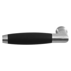 GPF405101200 RVS GEBORSTELD ZWART, IKA GATDEEL LINKS/ RECHTS HAAKS MET TRAPEZIUM EINDKNOP RVS GEBORSTELD