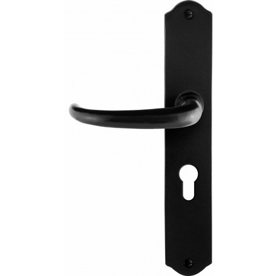 GPF6205.60L/R SMEEDIJZER ZWART UHKA DEURKRUK OP SCHILD PC55, 238X41X4M