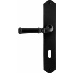 GPF6220600211-22 SMEEDIJZER ZWART, MERI DEURKRUK OP SCHILD SMEEDIJZER ZWART 238X41X4MM LINKS-/RECHTSWIJZEND