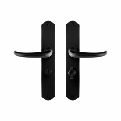 GPF6205600884-22 SMEEDIJZER ZWART, UHKA DEURKRUK OP SCHILD SMEEDIJZER ZWART 238X41X4 MM