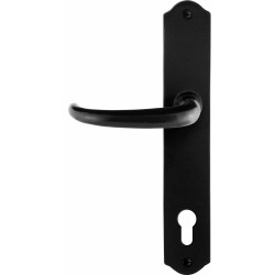 GPF6205600262-22 SMEEDIJZER ZWART, UHKA DEURKRUK OP SCHILD SMEEDIJZER ZWART 238X41X4MM LINKS-/RECHTSWIJZEND