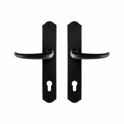 GPF6205600152-22 SMEEDIJZER ZWART, UHKA DEURKRUK OP SCHILD SMEEDIJZER ZWART 238X41X4 MM