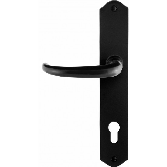 GPF6205.60L/R SMEEDIJZER ZWART UHKA DEURKRUK OP SCHILD PC85, 238X41X4M