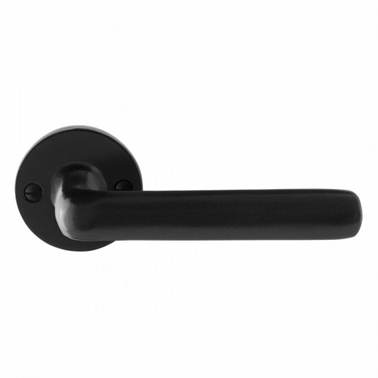 GPF6235.00 SMEEDIJZER ZWART ILO DEURKRUK OP RONDE ROZET, 53X5MM