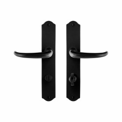 GPF6205600886-22 SMEEDIJZER ZWART, UHKA DEURKRUK OP SCHILD SMEEDIJZER ZWART 238X41X4 MM