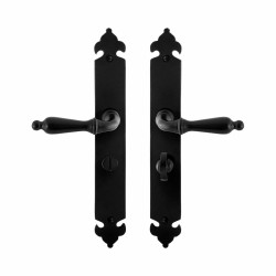 GPF6215600883-25 SMEEDIJZER ZWART, MUKI DEURKRUK OP LANGSCHILD SMEEDIJZER ZWART 291X41X4 MM