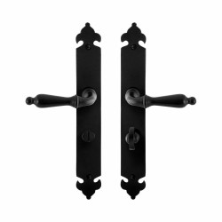 GPF6215600885-25 SMEEDIJZER ZWART, MUKI DEURKRUK OP LANGSCHILD SMEEDIJZER ZWART 291X41X4 MM