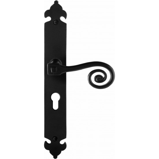 GPF6200.60R SMEEDIJZER ZWART KERA DEURKRUK OP LANGSCHILD PC55, 291X41X
