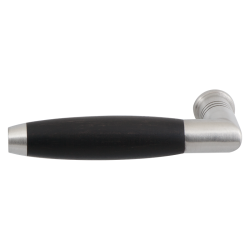 GPF403001200 RVS GEBORSTELD EBBEN, IKA GATDEEL LINKS/ RECHTS HAAKS MET TRAPEZIUM EINDKNOP RVS GEBORSTELD