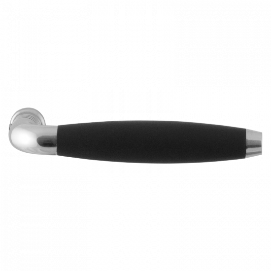 GPF4222 RVS POL/ ZWART IKA XL DEURKRUK GEBOGEN MET TRAPEZIUM EINDKNOP
