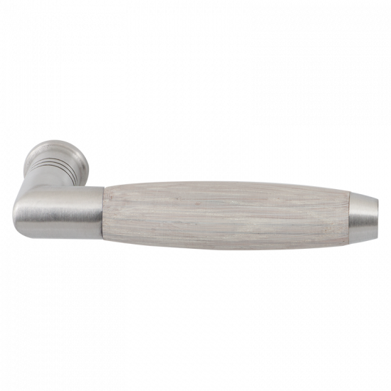 GPF4042 RVS MAT/ EIKEN WHITEWASH IKA DEURKRUK HAAKS MET TRAPEZIUM EIND