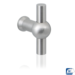 GPF556509035 RVS GEBORSTELD, MEUBELKNOP HIPI 9MM/ HOOGTE 35MM