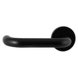 GPF605VZ0200 ZWART EGAAL, U-MODEL 19MM DEURKRUK OP ROZET GATDEEL LINKS
