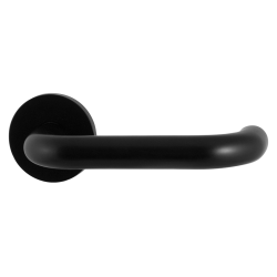 GPF605VZ0300 ZWART EGAAL, U-MODEL 19MM DEURKRUK OP ROZET GATDEEL RECHTS