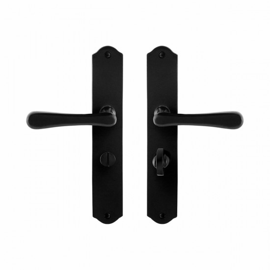 GPF6240.60 SMEEDIJZER ZWART PAJU DEURKRUK OP SCHILD WC55/8, 238X41X4MM