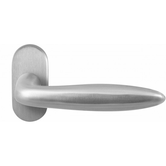 GPF1315.04 PEPE DEURKRUK OP OVALE ROZET RVS, 70X32X10MM GPF1315.04 PEPE DEURKRUK OP OVALE ROZET RVS, 70X32X10MM