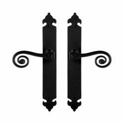 GPF6200600100-25 SMEEDIJZER ZWART, KERA DEURKRUK OP LANGSCHILD 291X41X4MM SMEEDIJZER ZWART