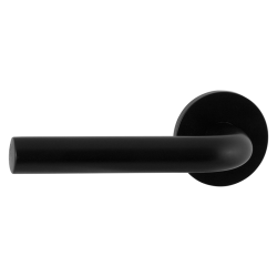 GPF600VZ0200 ZWART EGAAL, L-MODEL 19MM DEURKRUK OP ROZET GATDEEL LINKS