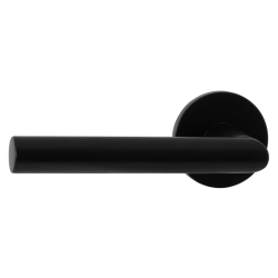 GPF610VZ0200 ZWART EGAAL, L-HAAKS MODEL 19MM DEURKRUK OP ROZET GATDEEL LINKS