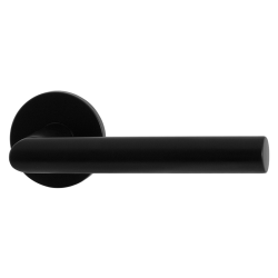 GPF610VZ0100 ZWART EGAAL, L-HAAKS MODEL 19MM DEURKRUK OP ROZET 53X6MM