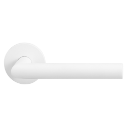 GPF612VW0300 WIT EGAAL, L-HAAKS MODEL 19MM DEURKRUK OP ROZET GATDEEL RECHTS