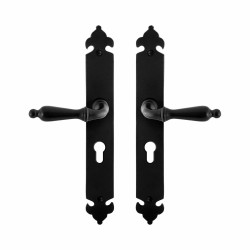 GPF6215600132-25 SMEEDIJZER ZWART, MUKI DEURKRUK OP LANGSCHILDSMEEDIJZER ZWART 291X41X4 MM