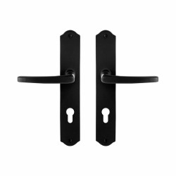 GPF6230600142-22 SMEEDIJZER ZWART, ENO DEURKRUK OP SCHILD SMEEDIJZER ZWART 238X41X4 MM