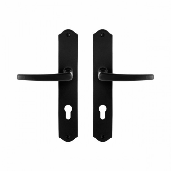 GPF6230.60 SMEEDIJZER ZWART ENO DEURKRUK OP SCHILD PC72, 238X41X4MM