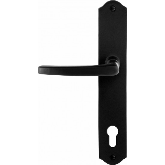GPF6230.60L/R SMEEDIJZER ZWART ENO DEURKRUK OP SCHILD PC92, 238X41X4MM