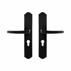 GPF6230600132-22 SMEEDIJZER ZWART, ENO DEURKRUK OP SCHILD SMEEDIJZER ZWART 238X41X4 MM