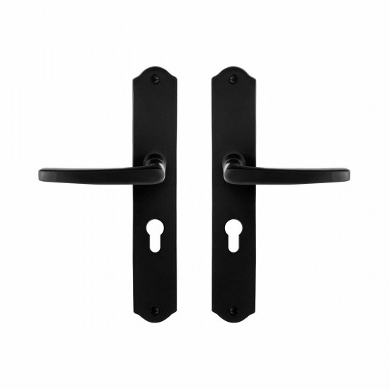 GPF6230.60 SMEEDIJZER ZWART ENO DEURKRUK OP SCHILD PC55, 238X41X4MM
