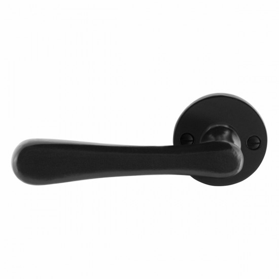 GPF6240.00L/R SMEEDIJZER ZWART PAJU DEURKRUK OP RONDE ROZET, 53X5MM