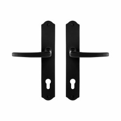 GPF6230600152-22 SMEEDIJZER ZWART, ENO DEURKRUK OP SCHILD SMEEDIJZER ZWART 238X41X4 MM