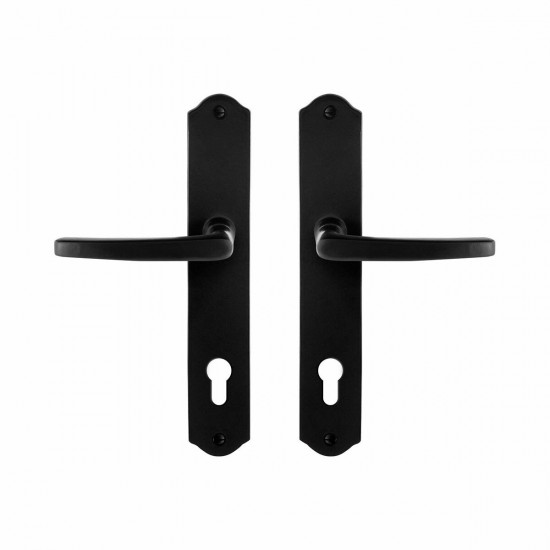 GPF6230.60 SMEEDIJZER ZWART ENO DEURKRUK OP SCHILD PC85, 238X41X4MM