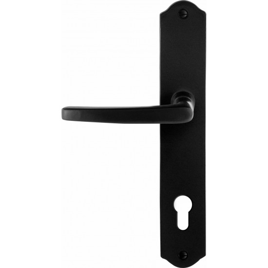 GPF6230.60L/R SMEEDIJZER ZWART ENO DEURKRUK OP SCHILD PC85, 238X41X4MM