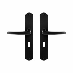 GPF6230600101-22 SMEEDIJZER ZWART, ENO DEURKRUK OP SCHILD SMEEDIJZER ZWART 238X41X4 MM