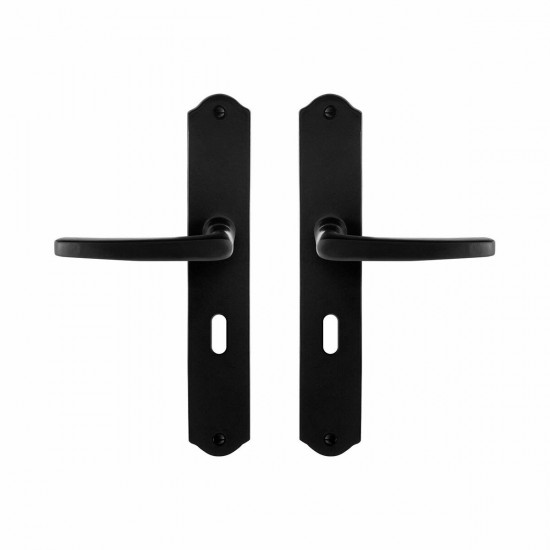 GPF6230.60 SMEEDIJZER ZWART ENO DEURKRUK OP SCHILD BB56, 238X41X4MM