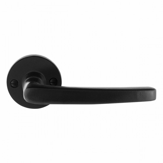 GPF6230.00 SMEEDIJZER ZWART ENO DEURKRUK OP RONDE ROZET, 53X5MM