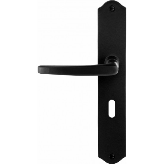 GPF6230.60L/R SMEEDIJZER ZWART ENO DEURKRUK OP SCHILD BB56, 238X41X4MM