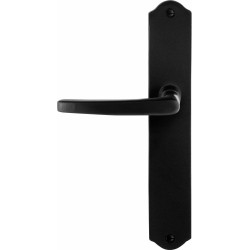 GPF6230600200-22 SMEEDIJZER ZWART, ENO DEURKRUK OP SCHILD SMEEDIJZER ZWART 238X41X4MM LINKS-/RECHTSWIJZEND