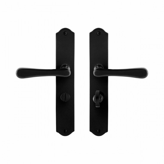 GPF6240.60 SMEEDIJZER ZWART PAJU DEURKRUK OP SCHILD WC57/5, 238X41X4MM