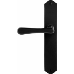 GPF6240600200-22 SMEEDIJZER ZWART, PAJU DEURKRUK OP SCHILD SMEEDIJZER ZWART 238X41X4MM LINKS-/RECHTSWIJZEND