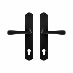 GPF6240600162-22 SMEEDIJZER ZWART, PAJU DEURKRUK OP SCHILD SMEEDIJZER ZWART 238X41X4 MM