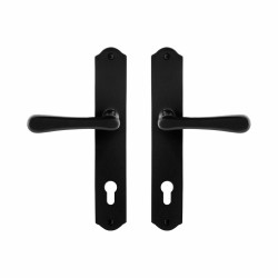 GPF6240600152-22 SMEEDIJZER ZWART, PAJU DEURKRUK OP SCHILD SMEEDIJZER ZWART 238X41X4 MM