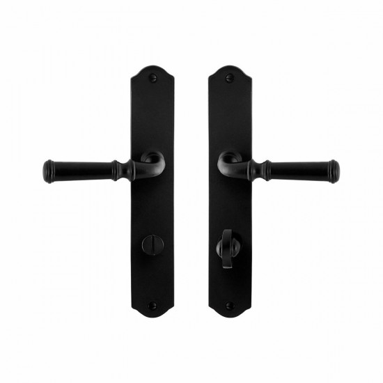 GPF6220.60 SMEEDIJZER ZWART MERI DEURKRUK OP SCHILD WC72/8, 238X41X4MM