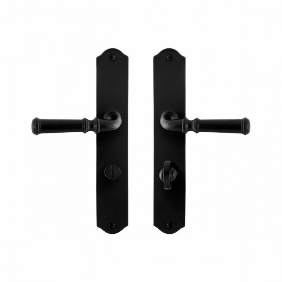 GPF6220.60 SMEEDIJZER ZWART MERI DEURKRUK OP SCHILD WC63/8, 238X41X4MM