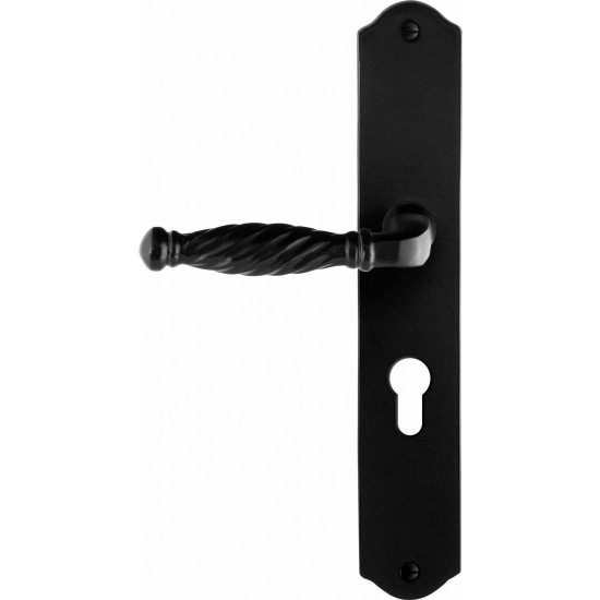 GPF6225.60L/R SMEEDIJZER ZWART TULI DEURKRUK OP SCHILD PC55, 238X41X4M