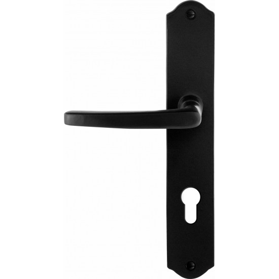 GPF6230.60L/R SMEEDIJZER ZWART ENO DEURKRUK OP SCHILD PC72, 238X41X4MM