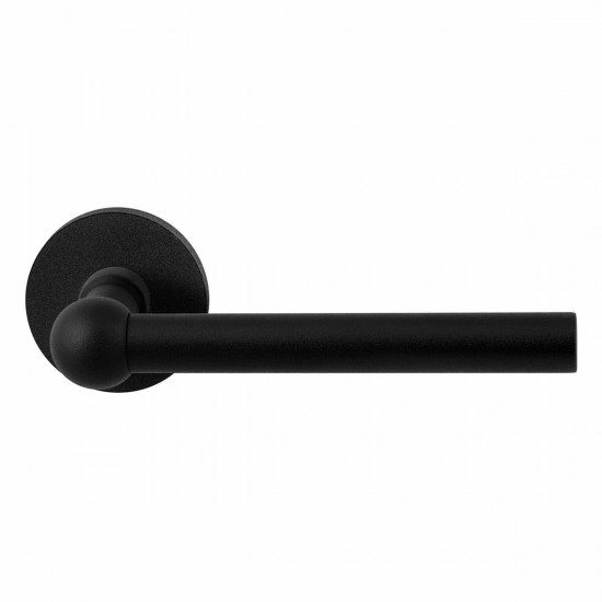 GPF8245.00 HIPI DEURKRUK OP RONDE ROZET ZWART, 50X8MM GPF8245.00 HIPI DEURKRUK OP RONDE ROZET ZWART, 50X8MM
